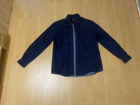 H&M Jeanshemd Regular Fit Gr. L Dunkelblau