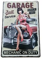 GARAGE Vintage Girl  - Blechschild  (neu, OVP)