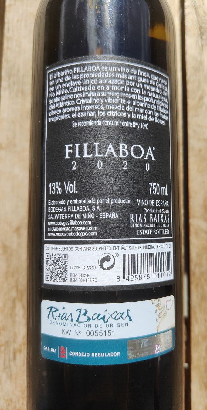 Vino: Fillaboa Albariño 2020 – Nuovo e nell'imballaggio originale da chur venduto da Hmars 1