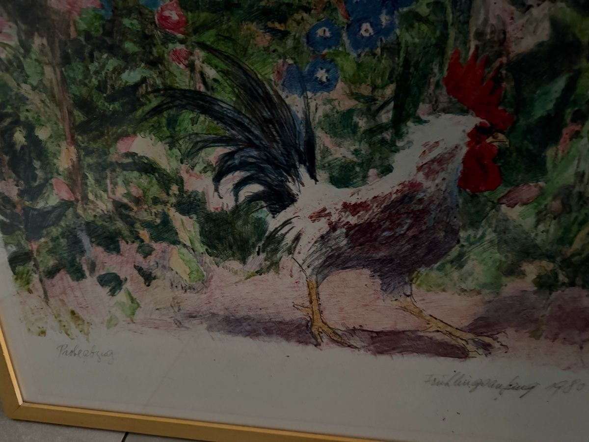Grafiken & Lithographien: Fritz Hug, Bauerngarten Litho – Gebraucht aus Safenwil von Corahund 1
