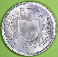 1969 /  FR. 5.00 - MÜNZE, natürlich noch in SILBER