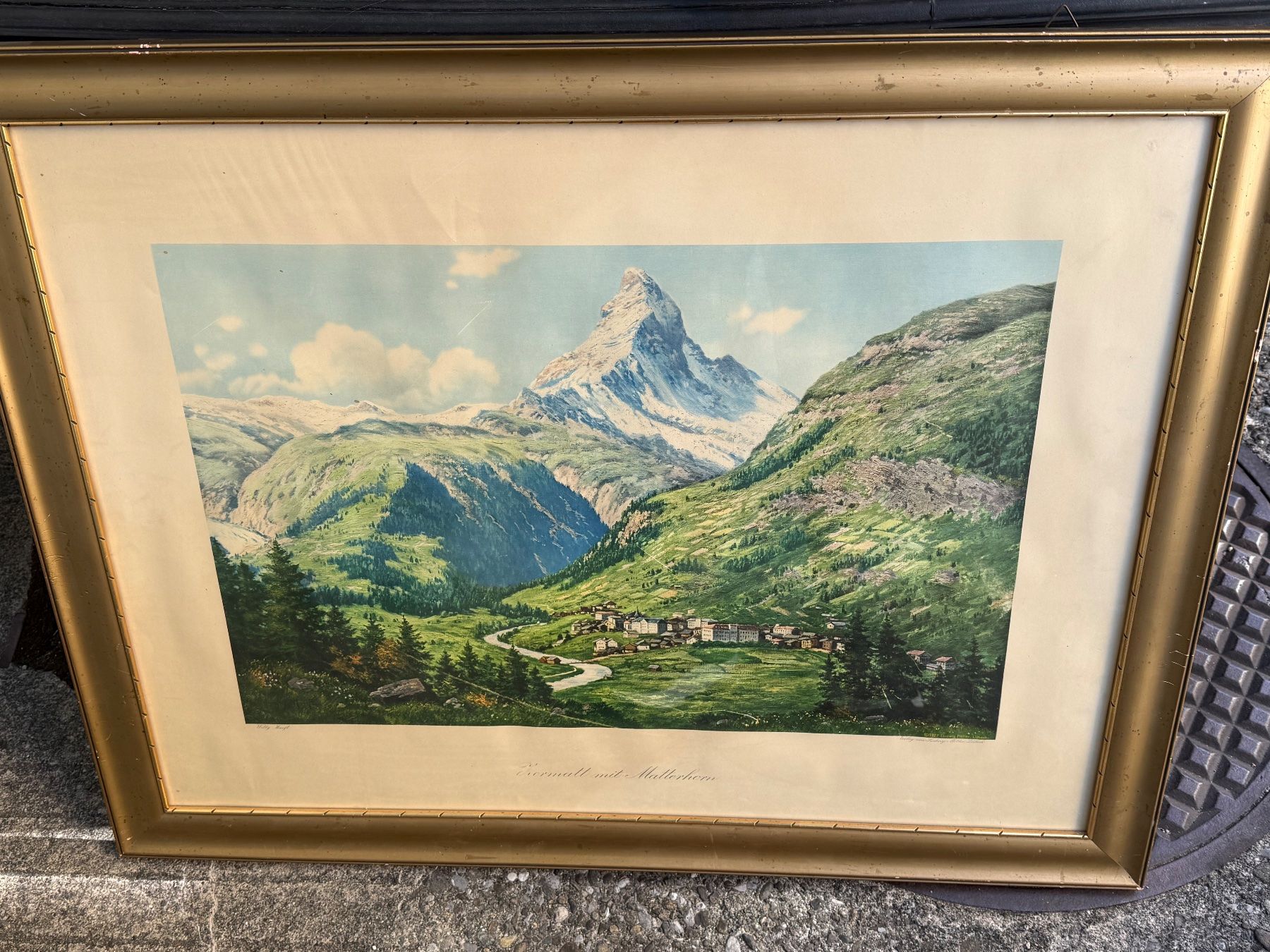 Grafica & Litografie: Zermatt mit Matterhorn alte Graphik – Usato da Bern venduto da Jwpm66 1