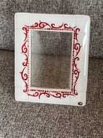 🖼️ Cadre en verre peint main – Art verrier italien – Rare