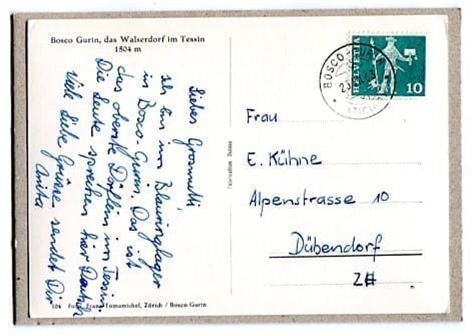 Ansichtskarten: Bosco Gurin – Gebraucht aus Ottikon b.Kemptth. von Neptun1974 1