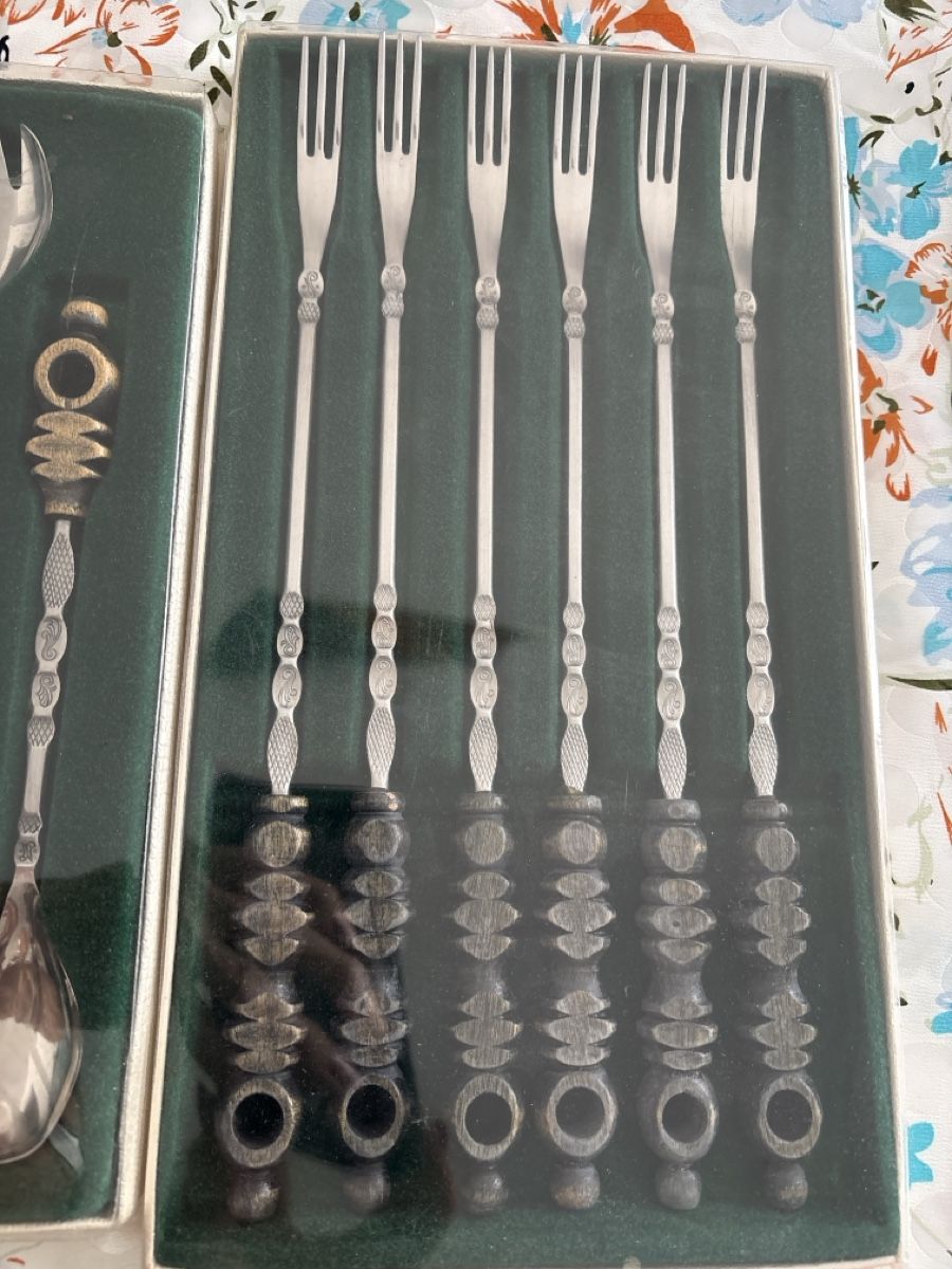 Set di posate: Fondue Gabeln und Löffel - Gabel Set Vintage – Nuovo e nell'imballaggio originale da Bellinzona venduto da LuganoBoutique 1