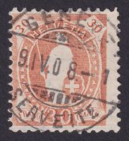 96A, Stehende Helvetia mit Vollstempel GENEVE GE