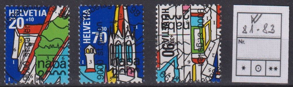 Satz aus Block, w81 - w83, ET Vollstempel 1