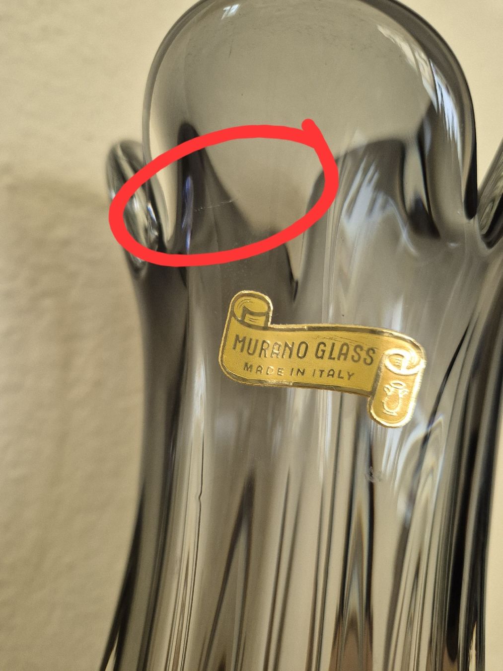 Murano Vasen & Gefässe: Murano Glas Vase grau gerippt – Gebraucht aus Eschlikon TG von zuzanka80 8