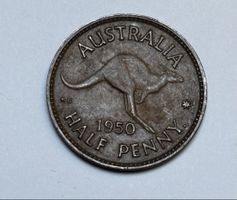 Pièce australienne 1950 Half Penny - Collection d'été 🇦🇺