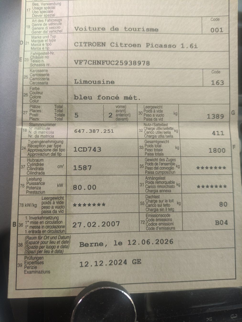 Citroën Automobili: A vendre citroen xsara picasso – Usato da Gümligen venduto da abd_dc2h 3