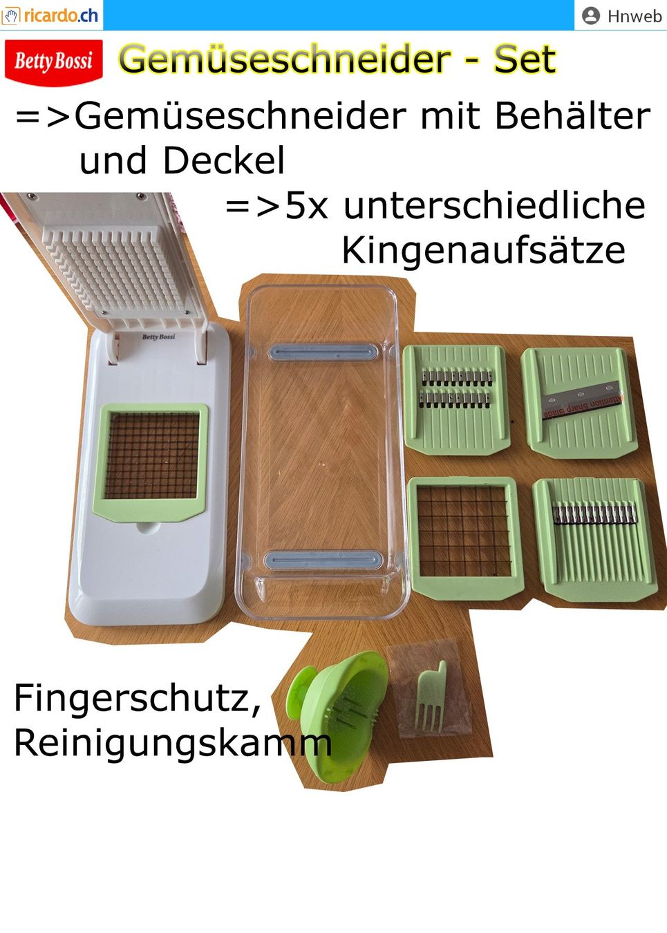 Betty Bossi Elettrodomestici da cucina: Betty Bossy: Gemüseschneider - Set – Usato da Kaisten venduto da Hnweb
