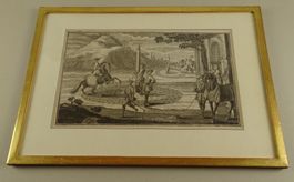 REITSCHULE, PFERDESPORT, GALOPP, KUPFERSTICH 1730