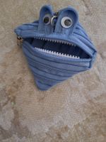 Kleine Tasche mit Reissverschluss blau mit Augen,Neu
