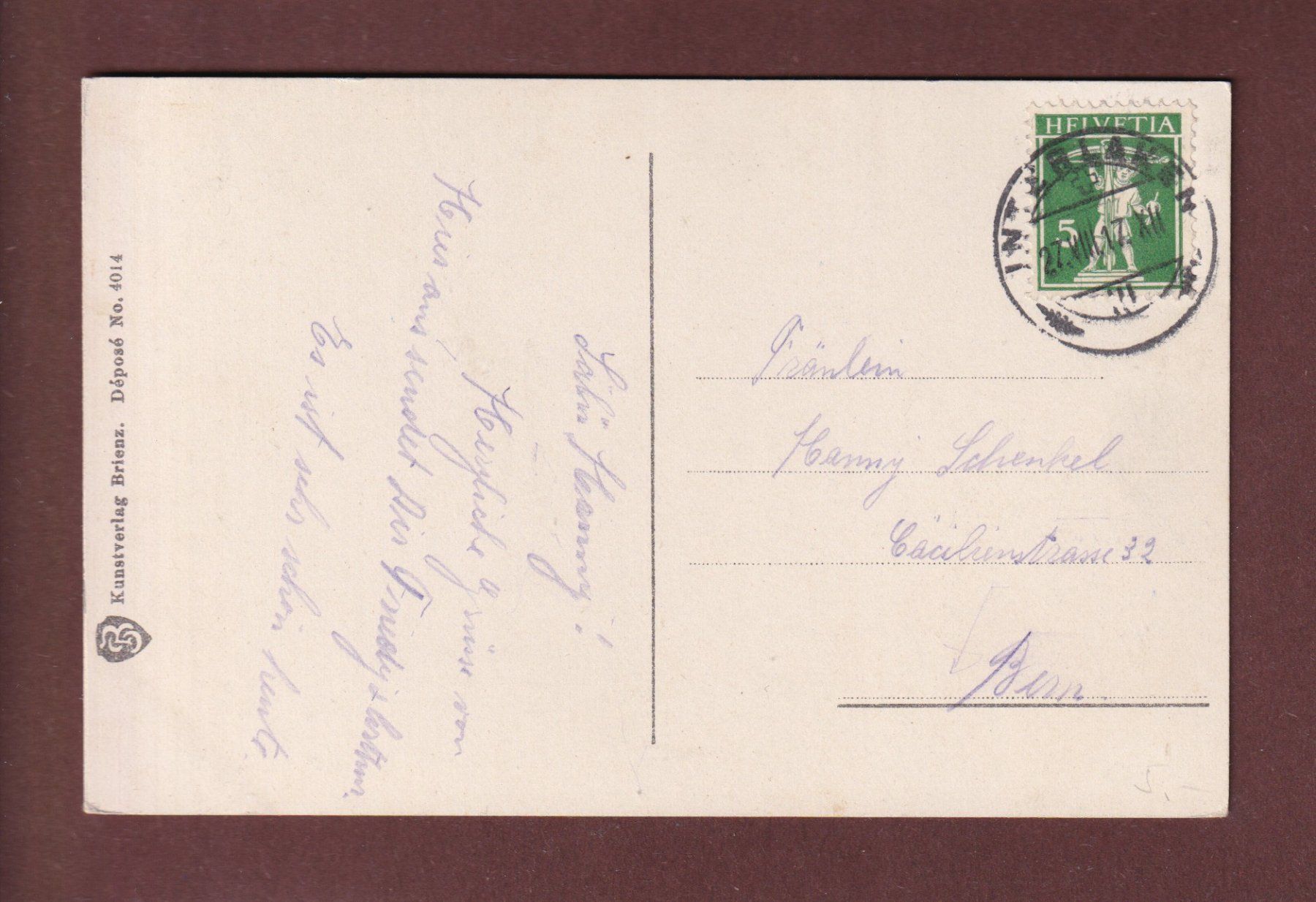 Ansichtskarten: SPIEZ - Teilansicht - 1917 – Gebraucht aus Pully von nicecards-shop 1
