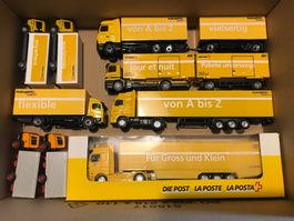 Sammlung 13x Sattelschlepper + LKW + Anhänger Schweizer Post