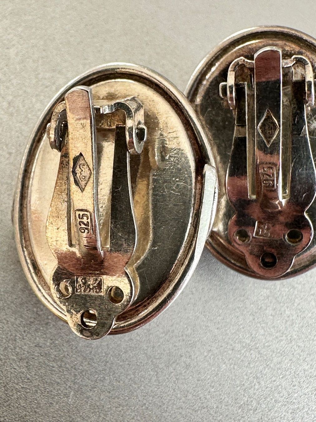 Orecchini pendenti & Orecchini a lobo: Vintage 925er Silber Ohrringe mit Bernstein – Usato da Onex venduto da Antiqueshow 3