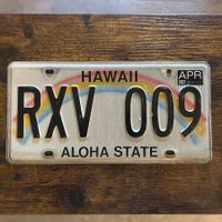 🇺🇸 U.S. Autoschild, Hawaii RXV 009 - ORIGINAL