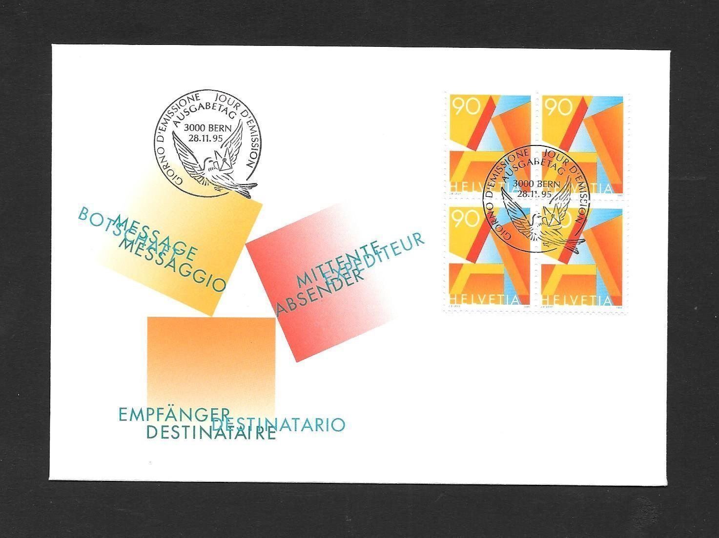 Tutti i francobolli: FDC Nr. 887 Viererblock ET Bern 28.11.1995 – Nuovo (secondo la descrizione) da Olten venduto da clotaldi