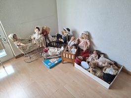 Puppenkonvolut, verschiedene alte Puppen, Konvolut, Konvolut