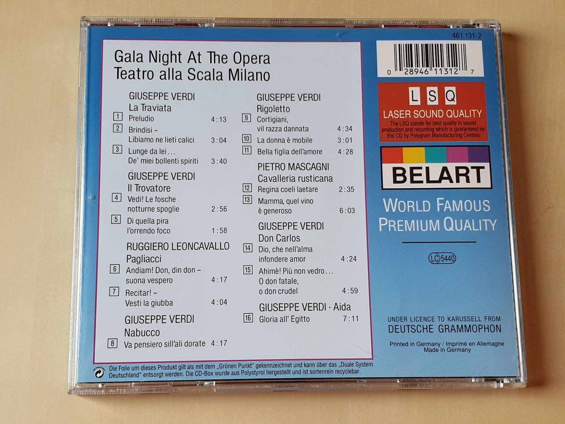 CD: Gala Night at the Opera Mailänder Scala – Usato da Stansstad venduto da collectorsshop 1