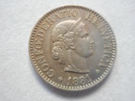 10 Rp. 1881 unz mit Patina ungereinigt