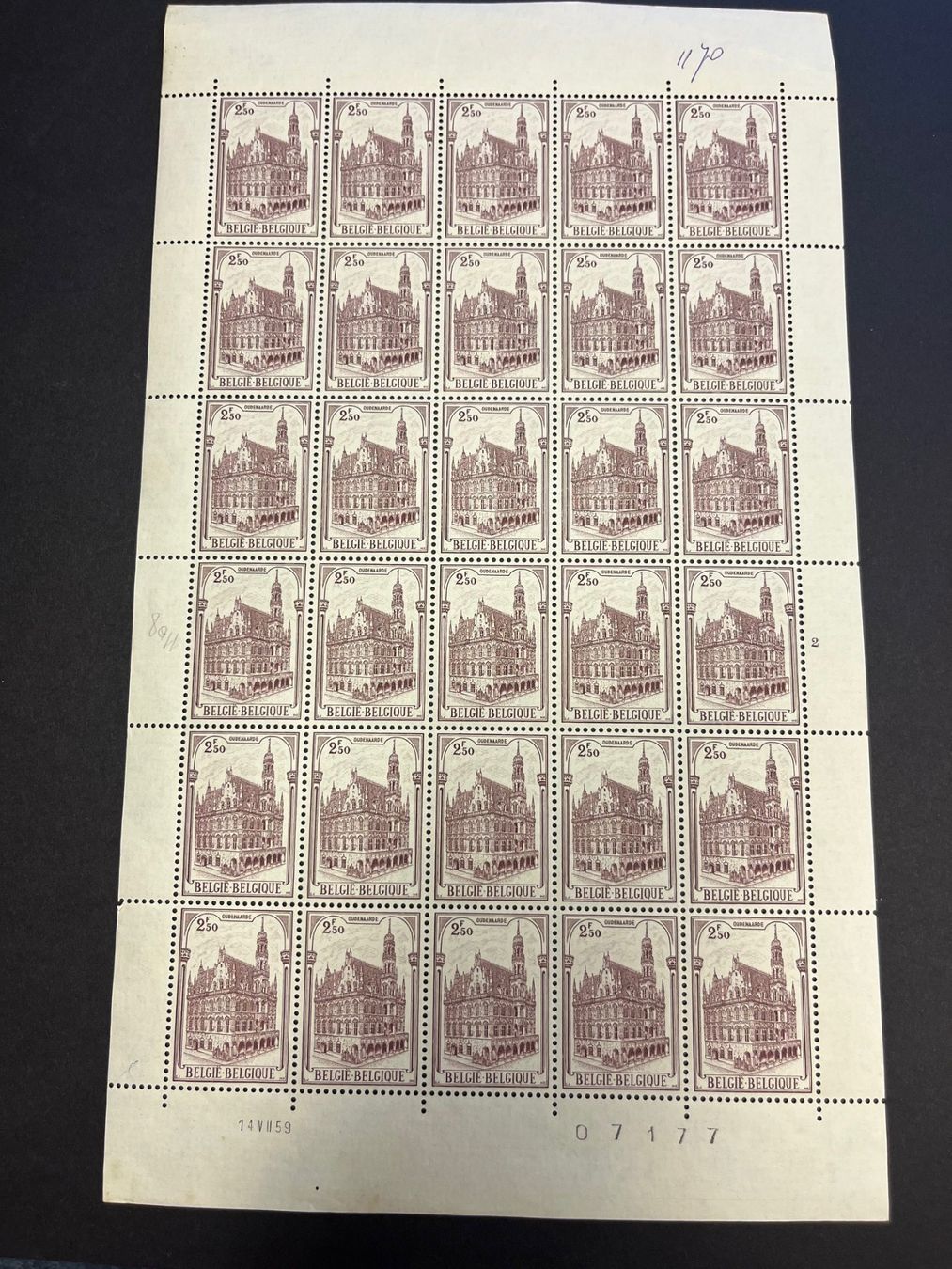 Tutti i francobolli: Feuille de 30 timbres belges 1959 – Nuovo (secondo la descrizione) da Matran venduto da Bridge-Mania