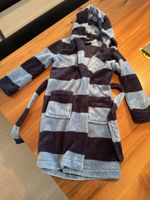 Kuscheliger Kinderbademantel Gr. 98/104 gestreift blau