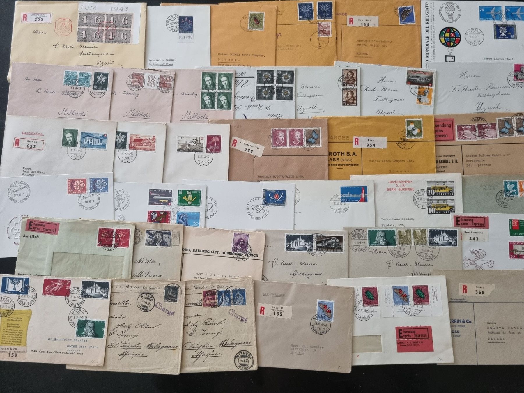 Alle Briefmarken: Lot mit 37 CH Briefe – Gebraucht aus Gümligen von Geniusbuy
