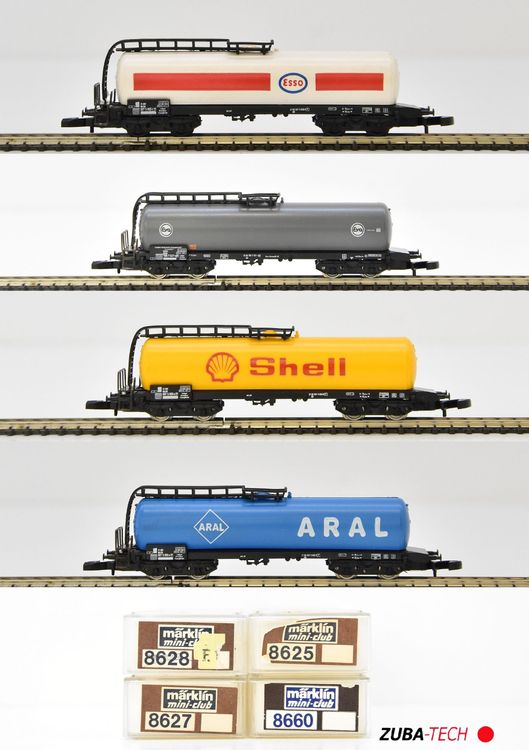 Märklin mini-club 4x Kesselwagen DB SBB Spur Z OVP (Neu (gemäss ...