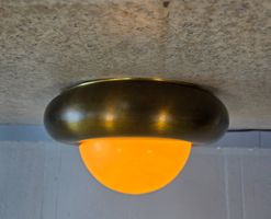 1980 Valenti Italy Ceiling Brass Lamp, Messing Deckenlampe