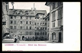 AK Luzern, Hotel des Balances, Weinmarkt