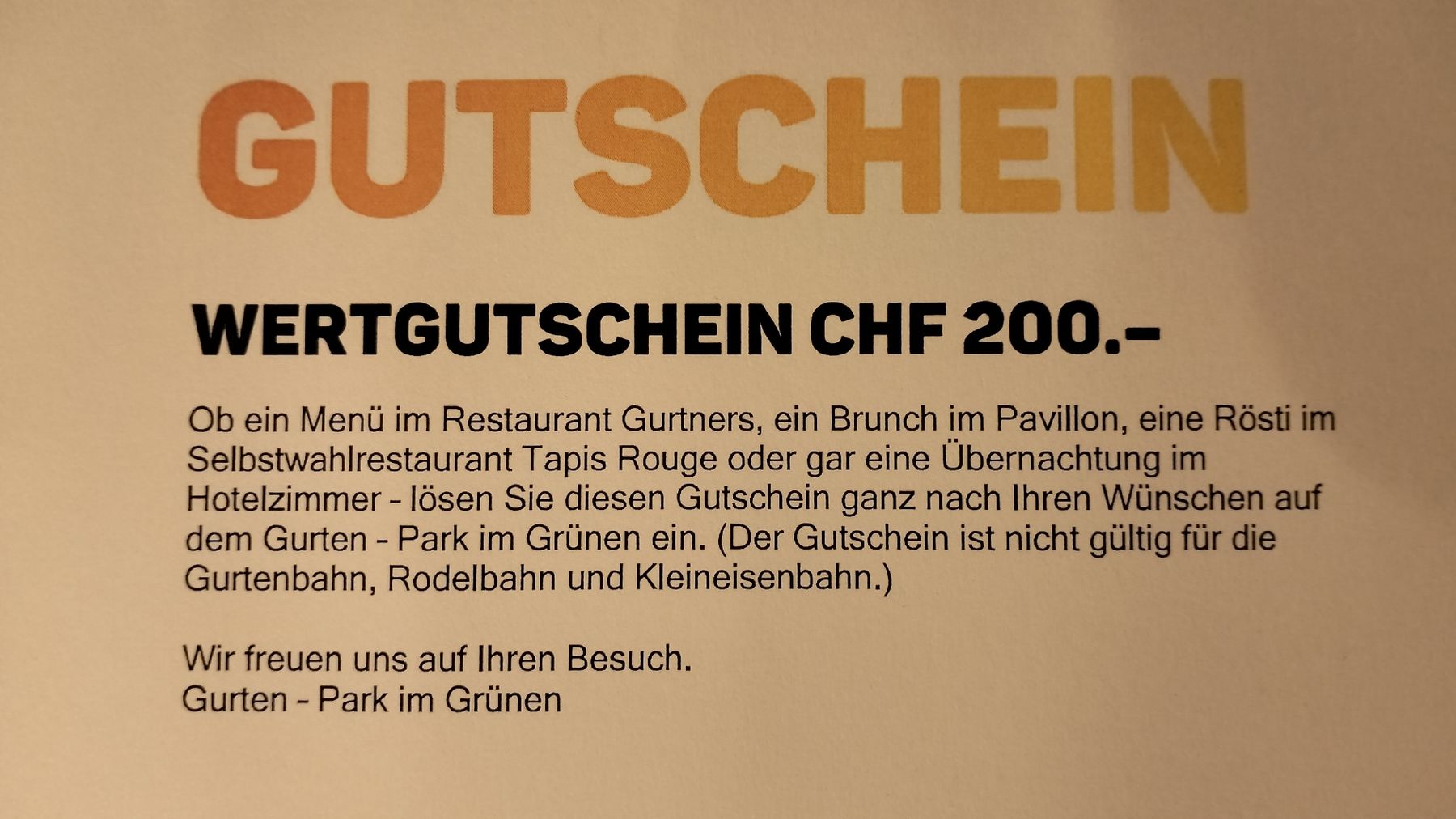 Bons: Restaurnt Gurtners – Neuf (Voir description) à Port par Paed1987 2