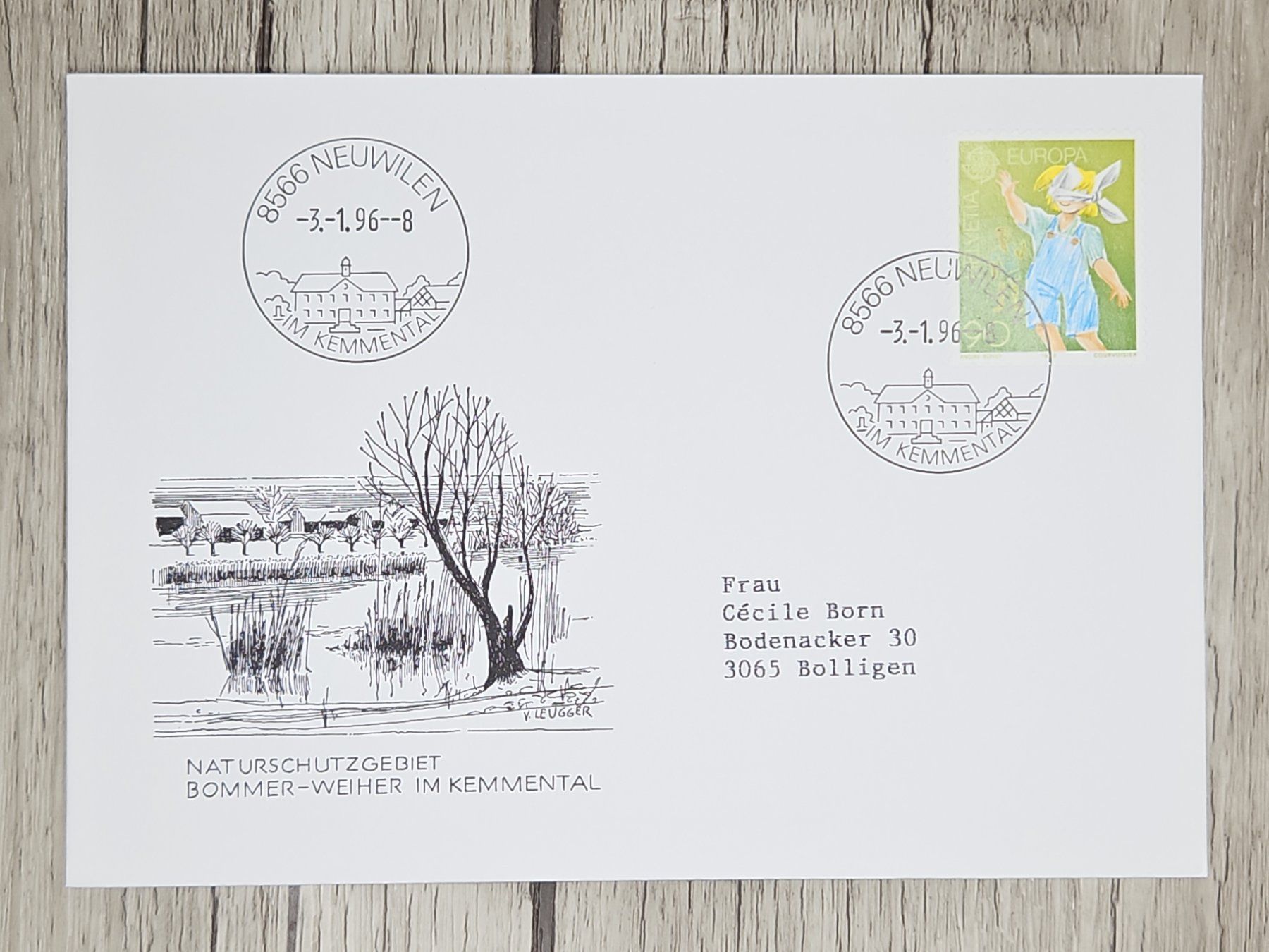 Tutti i francobolli: CL11 Enveloppe + Timbre Suisse 1996 – Usato da Cousset venduto da Patrick_Collections