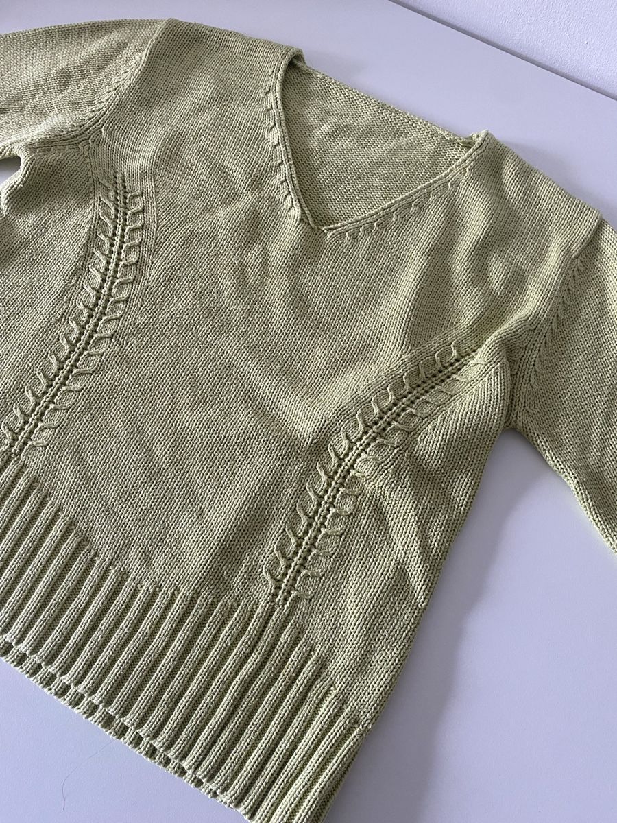 Maglioni & Felpe: Wunderschöner, hellgrüner Strickpullover mit V-Ausschnitt – Usato da lommis venduto da inf_thv8 6