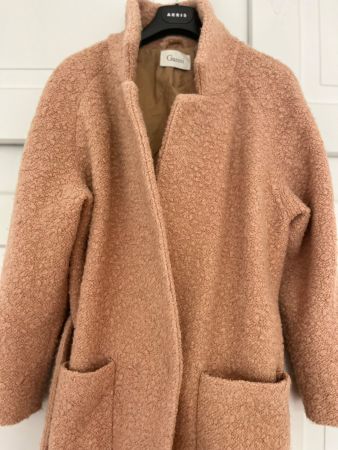 Wollmantel GANNI , beiges Teddyfleece, Grösse M