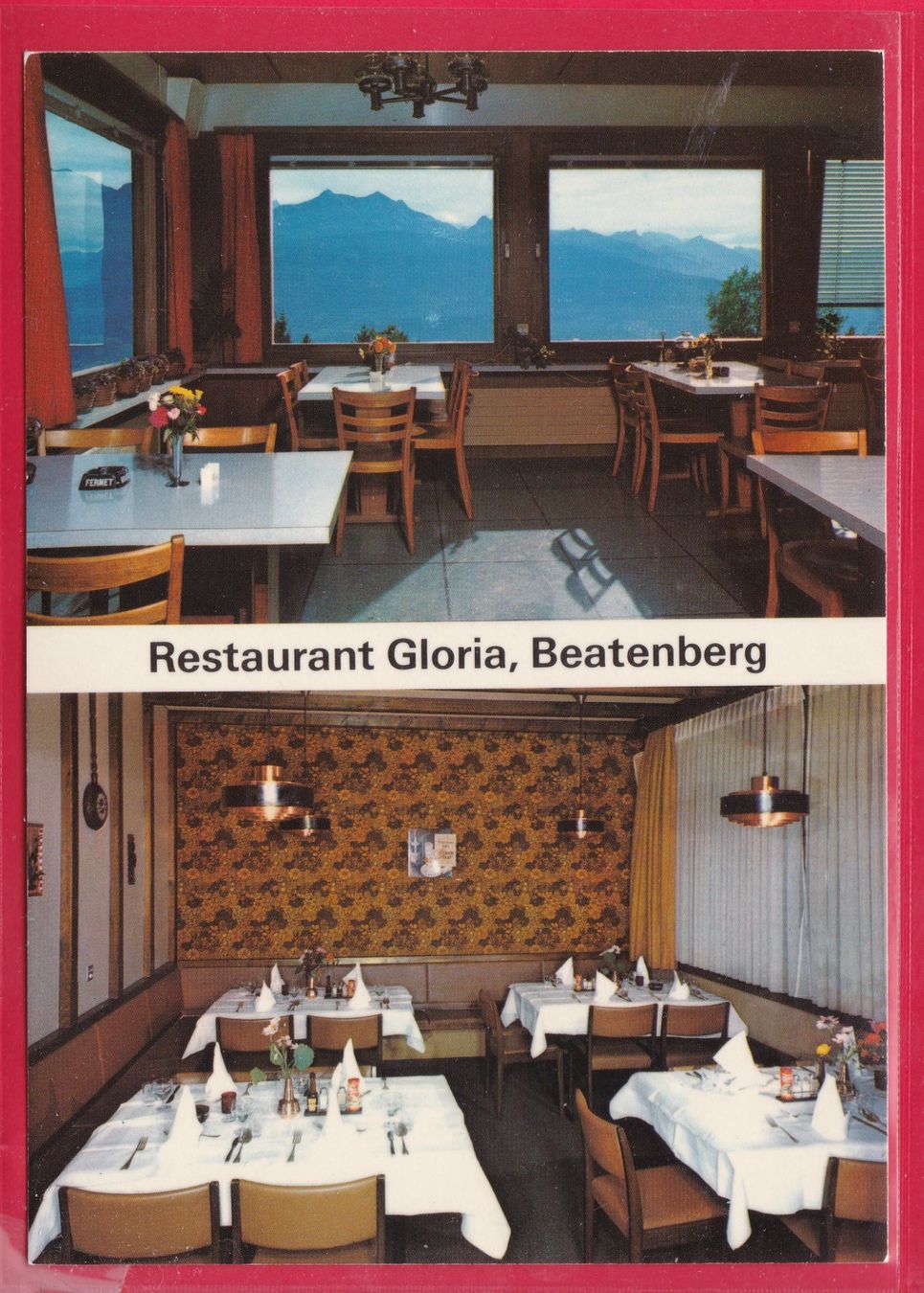 Cartoline postali: WERBEKARTE, BEATENBERG, RESTAURANT GLORIA – Usato da Oberrieden venduto da Gebirgsstelze