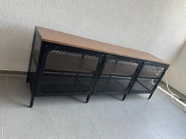 Industrial TV Stand with Storage