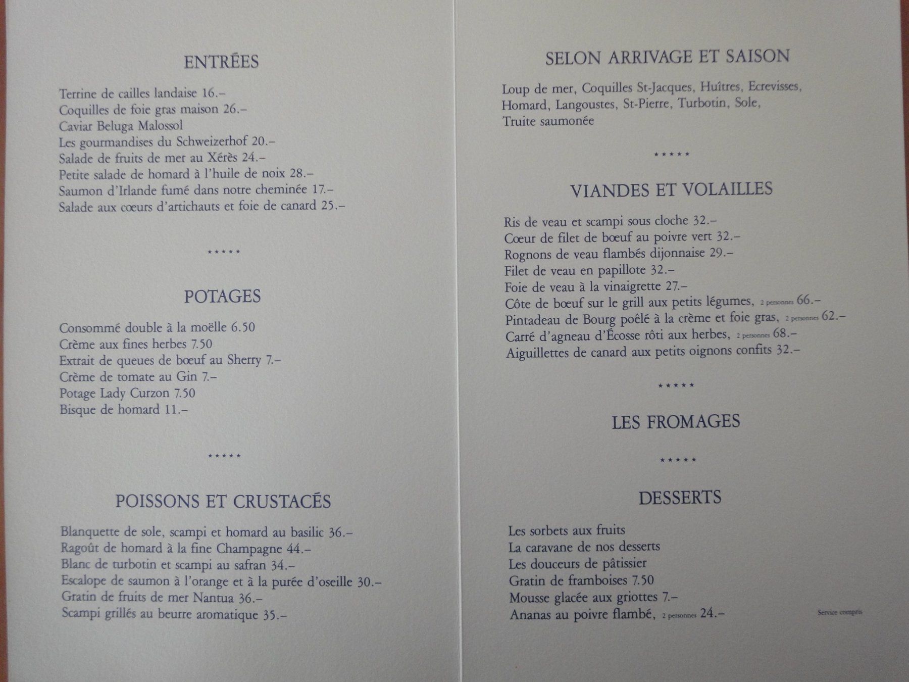 Cartoline: Menu-/Speisekarte -  Hotel Schweizerhof Bern – Nuovo (secondo la descrizione) da Biel/Bienne venduto da 07helios032 1
