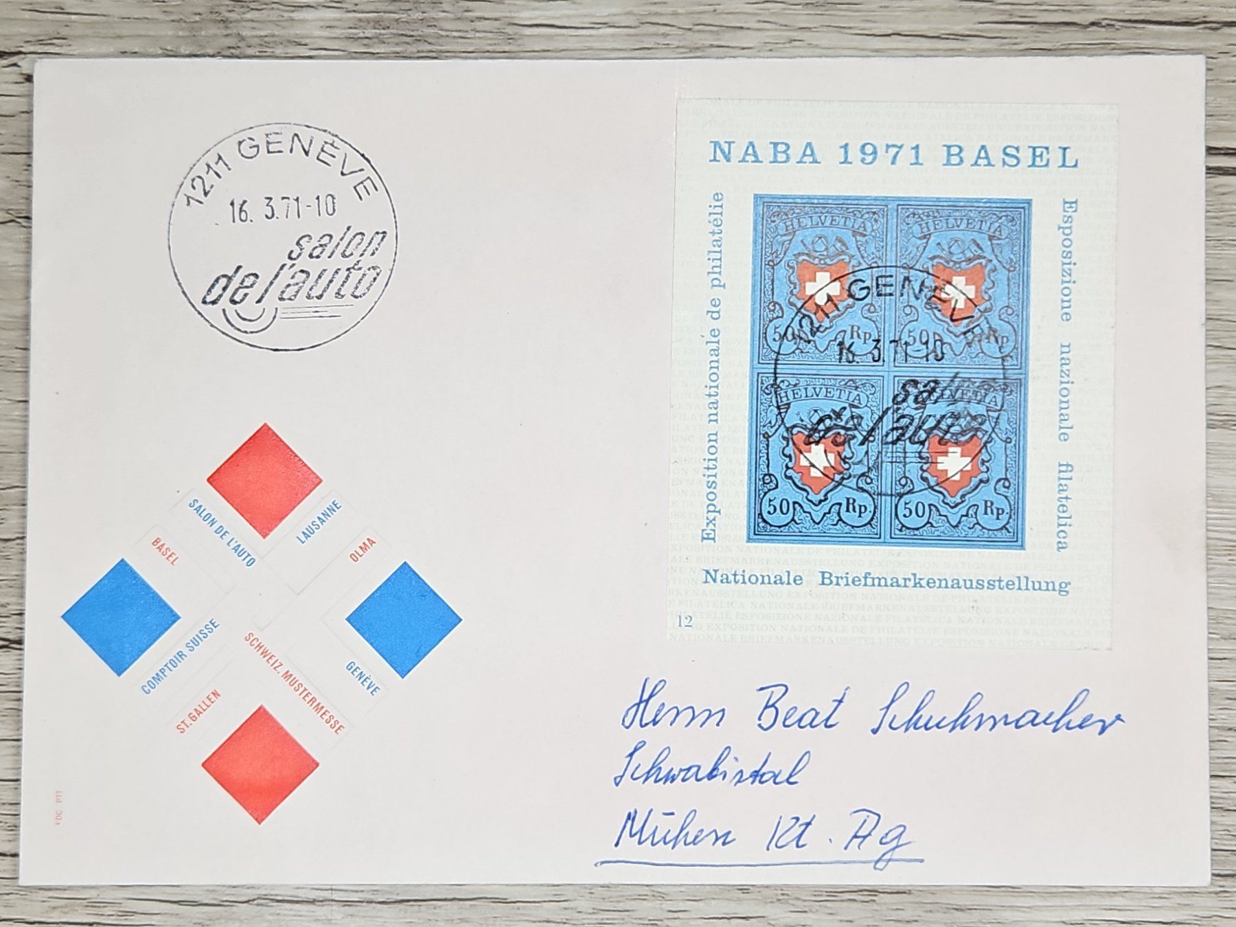 Tutti i francobolli: CL02 Enveloppe + Timbre Suisse 1971 – Usato da Cousset venduto da Patrick_Collections