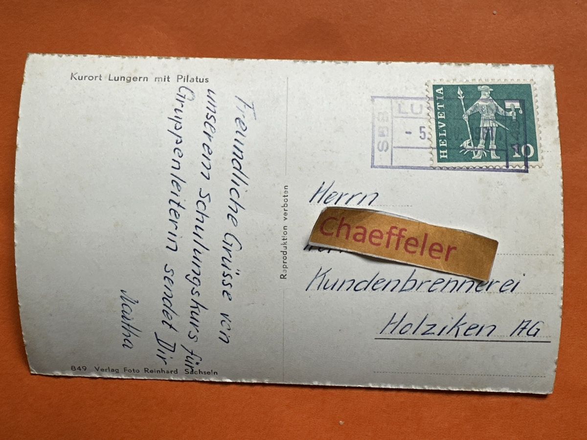 Cartoline postali: 1962 Kurort Lungern mit Pilatus – Usato da Zürich venduto da Chaeffeler 1