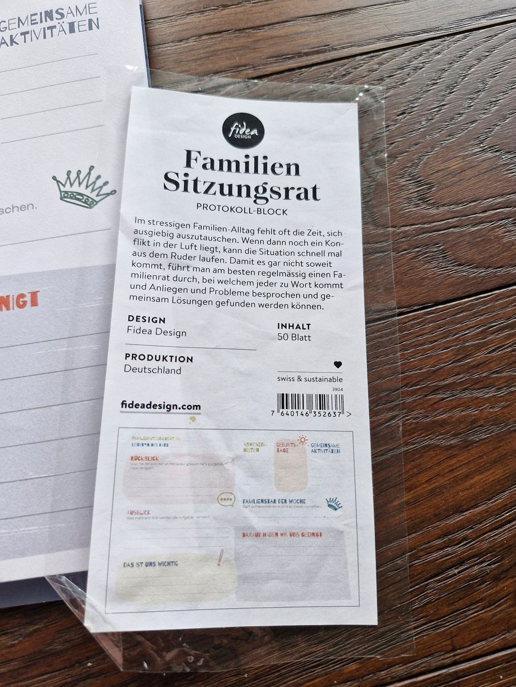 Libri: Familien-Sitzungsrat Protokollblock – Usato da Olten venduto da Ahandreina 1