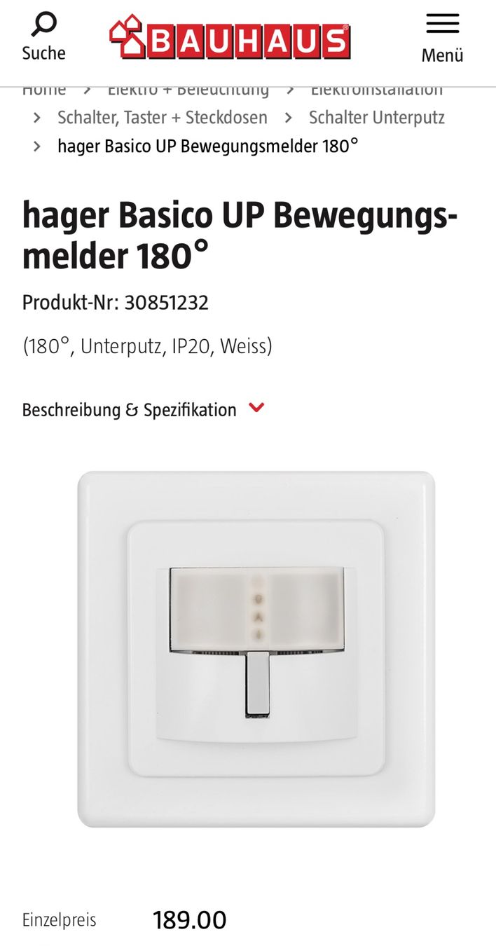 Hager Interruttori: Bewegungsmelder Hager + Steckdose T13 – Usato da zürich venduto da pauloreal 4