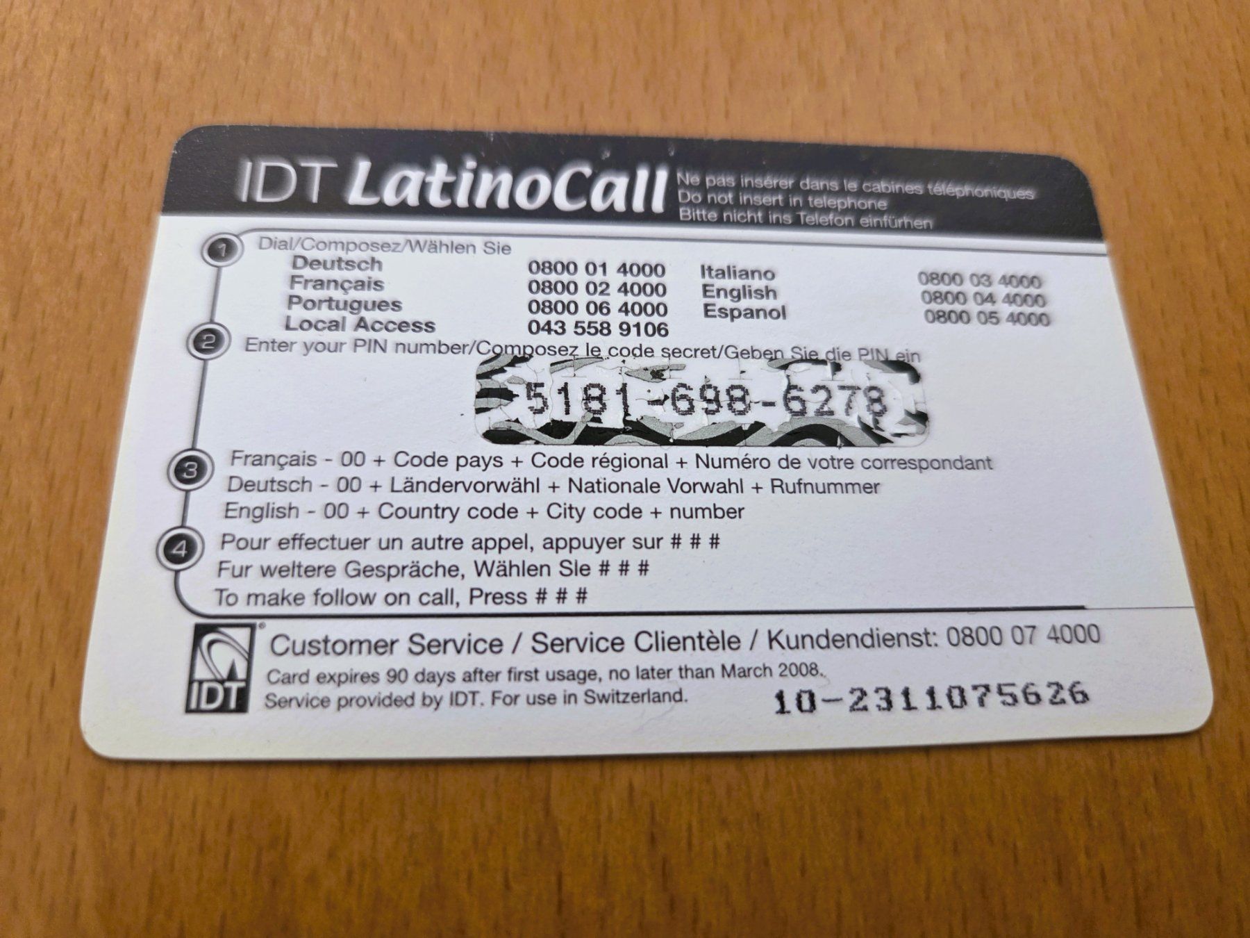 Schede telefoniche: PREPAID - SCHWEIZ – Usato da Brüttisellen venduto da Nighttrain 1