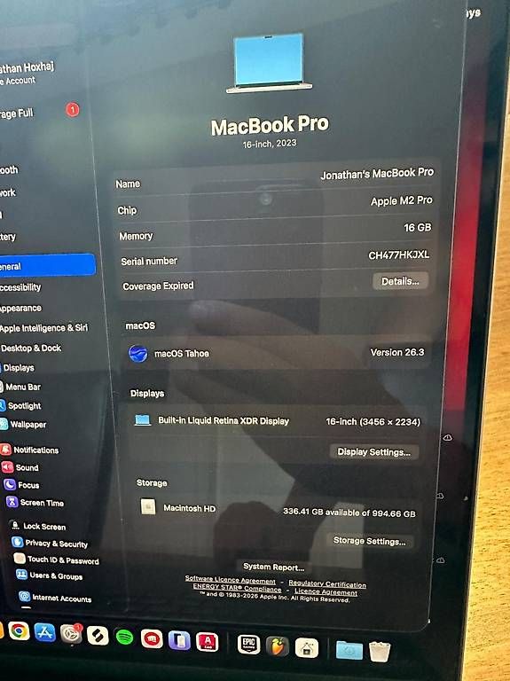 Notebook: MacBook Pro M2 16inch 1TB 16GB RAM – Usato da Basel venduto da jon_76w5 2