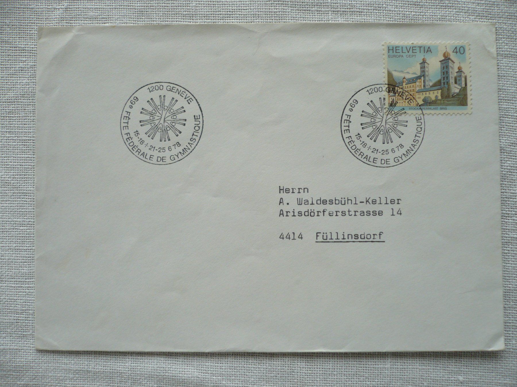 Alle Briefmarken: 1978 Eidg. Turnfest, Genève – Gebraucht aus Zürich von saltandpepper008