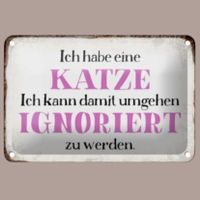 🔥 MEINE KATZE IGNORIERT MICH Blechschild 🎀 12x18cm OVP 🔥