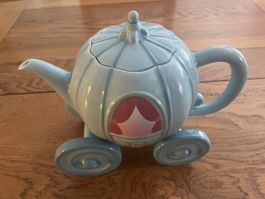 Théière carrosse Cendrillon Disney céramique bleu 3 parties