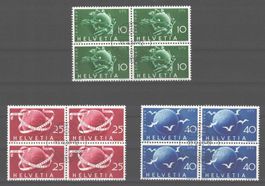 1949 Serie UPU in 4er-Blocks ʘ (Nr.294-296)