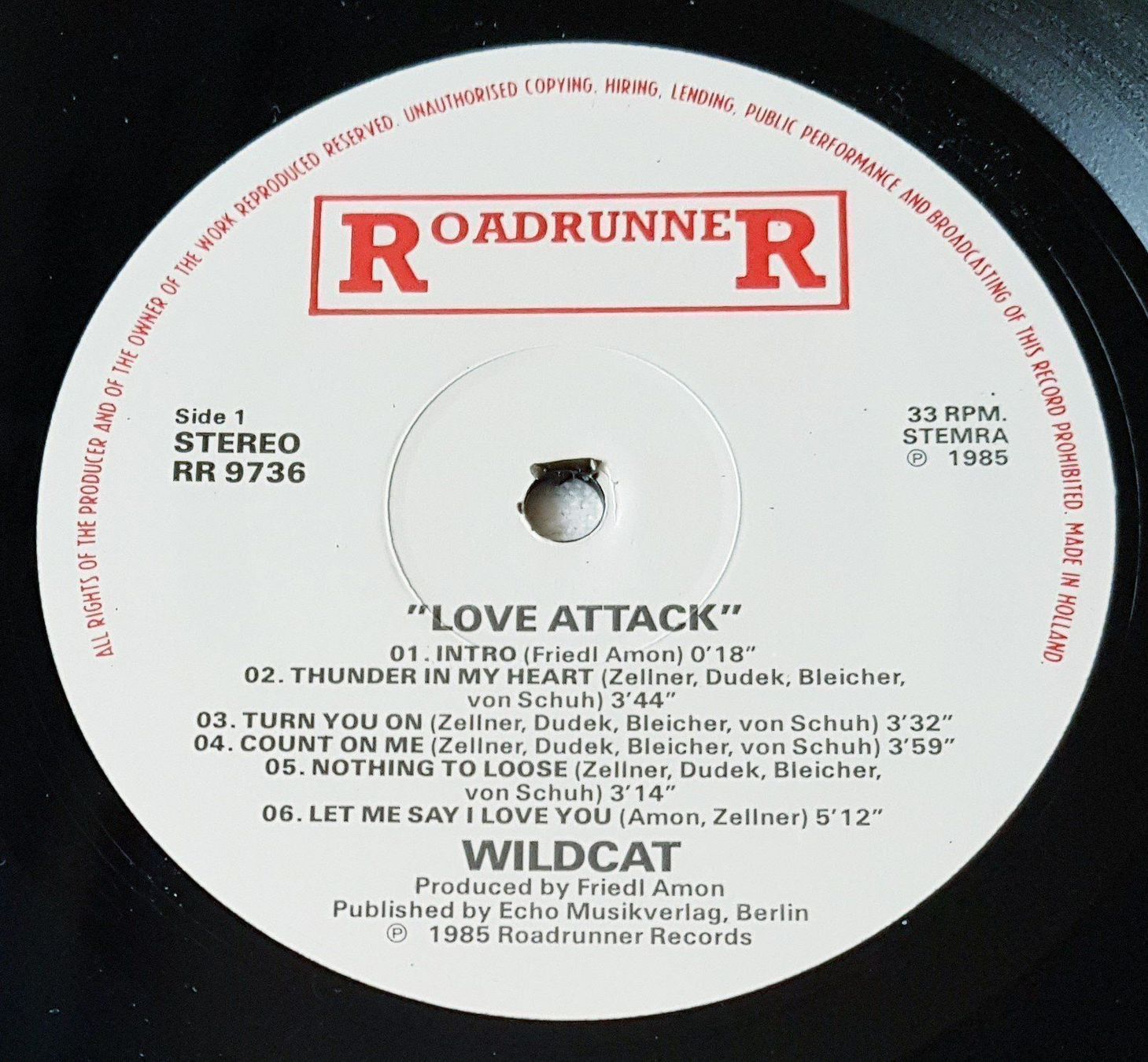 Dischi in vinile: Wildcat – Love Attack - LP - 1985 - First Press - Roadrunner – Usato da Uster venduto da Zardodel 4