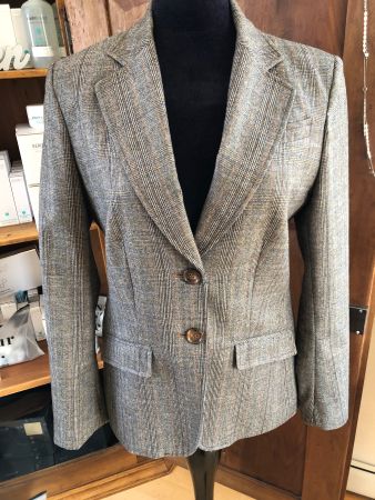Navyboot Damen Blazer kariert braun grau
